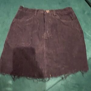 Black corduroy frayed Brandy skirt